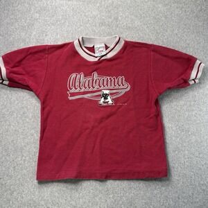 Vintage 80s Alabama Crimson Tide Kids T-Shirt Sz 5/6‎ Made in USA Retro Lil' Fan